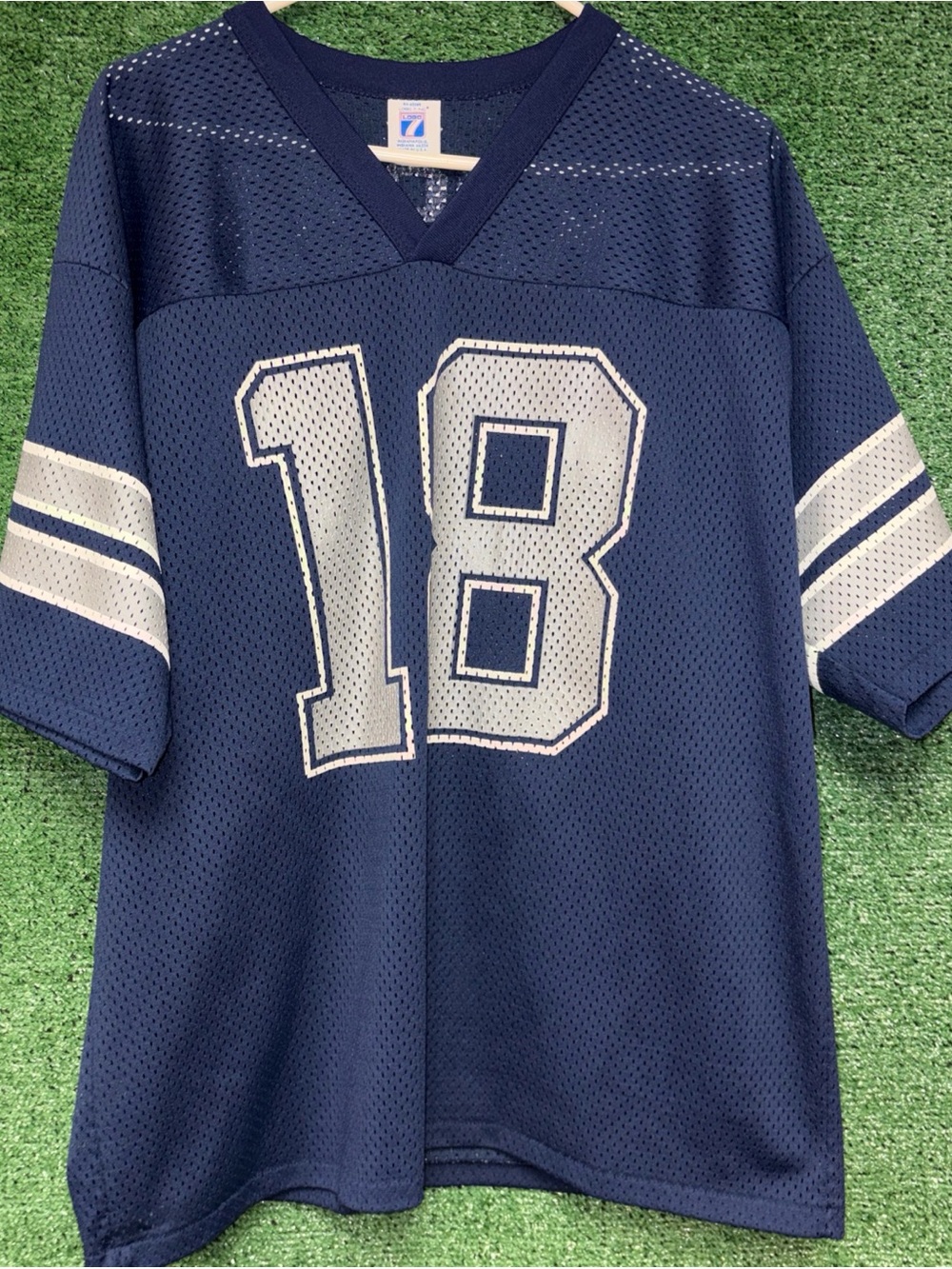 Vintage 90s Dallas Cowboys Bernie Kosar Navy Blue Jersey L Logo Athletic tag